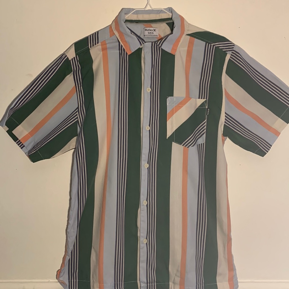 Green/Beige/Orange/Blue Small Hurley Button-Down